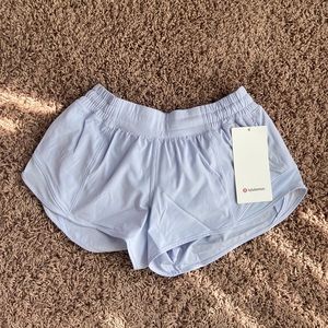 RARE Baby Blue Lululemon Hotty Hot 2.5” Shorts NWT